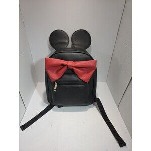 Minnie Mouse Ears Mini Backpack black faux leather